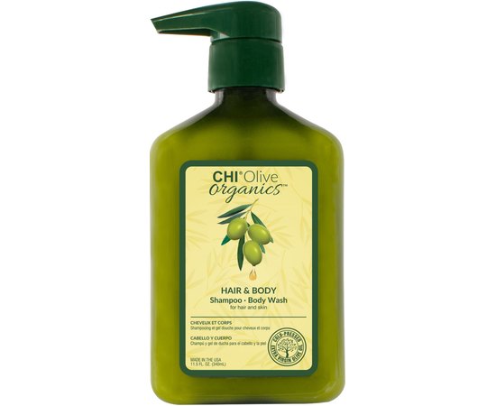 CHI Olive Organics Hair and Body Shampoo Шампунь для волосся і тіла з оливою, фото 