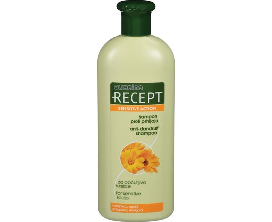 Шампунь від лупи для чутливої шкіри голови Subrina Recept Sensitive Action Shampoo, 400 ml, фото 