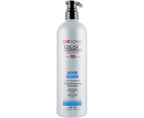Тонирующий шампунь для волос CHI Ionic Color Illuminate Silver Blonde Shampoo, изображение 2