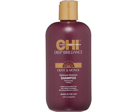 CHI Deep Brilliance Olive & Monoi Optimum Moisture Shampoo Зволожуючий шампунь, фото 