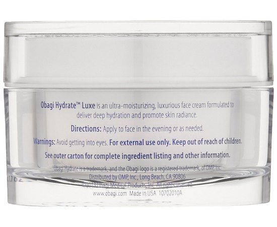 Obagi Hydrate Luxe Нічний зволожуючий крем з маслом ши, авокадо, манго і пептидами, 48 г, фото _ab__is.image_number.default