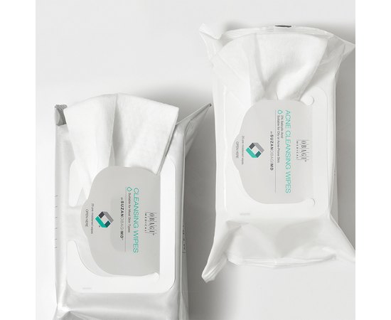 Очищающие салфетки для жирной проблемной кожи с 2% салициловой кислоты Obagi Suzan Acne Cleansing Wipes, 25 шт, изображение 2