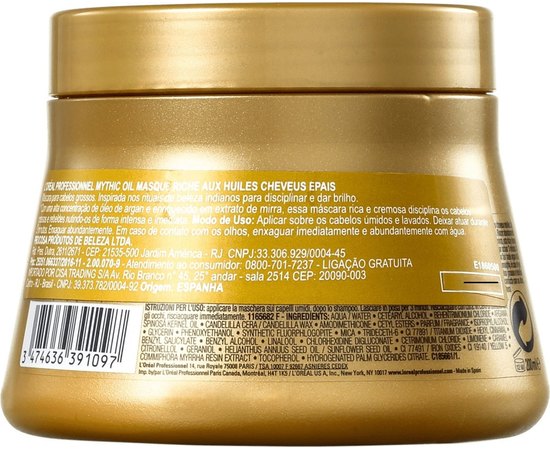 Маска для толстых волос L'Oreal Professionnel Mythic Oil Masque For Thick Hair, 200 ml, изображение 2