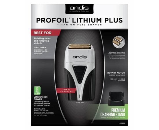 ANDIS Profoil Lithium Plus Shaver TS-2 Шейвер акумуляторний, фото _ab__is.image_number.default