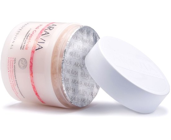 Скраб для тела с гималайской солью Aravia Professional Organic Pink Grapefruit, 300 ml, изображение 3