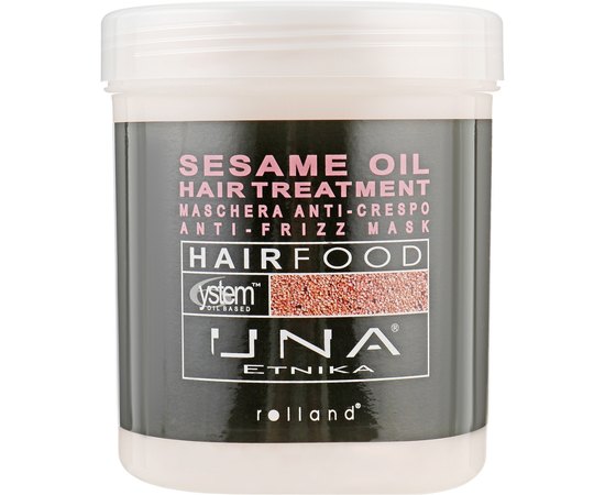 Маска для разглаживания волос Масло кунжута Rolland UNA Hair Food Sesam Oil Hair Treatment Anti-Frizz Mask, 1000 ml, изображение 2