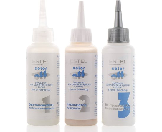 Эмульсия для удаления краски с волос смывка Estel Professional Color Off, 3x120 ml, изображение 2 Эмульсия для удаления краски с волос смывка Estel Professional Color Off, 3x120 ml, изображение 2