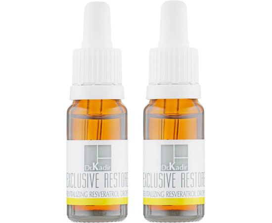 Капли Ресвератрол для восстановления кожи Dr. Kadir Exclusive Restore Skin Revitalizing Resveratrol Drops, 2x10 ml, изображение 4