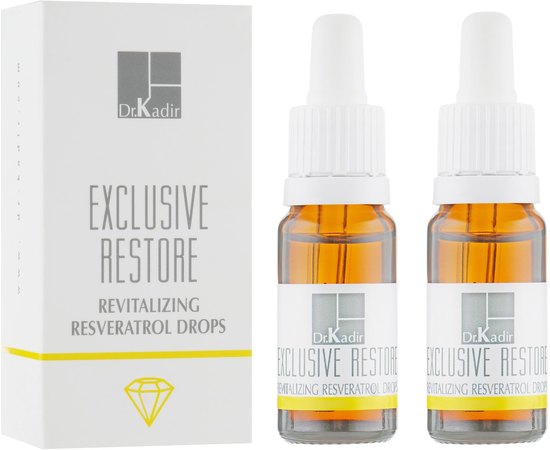 Dr. Kadir Exclusive Restore Skin Revitalizing Resveratrol Drops Краплі Ресвератрол для відновлення шкіри, 2 шт х 10 мл, фото 