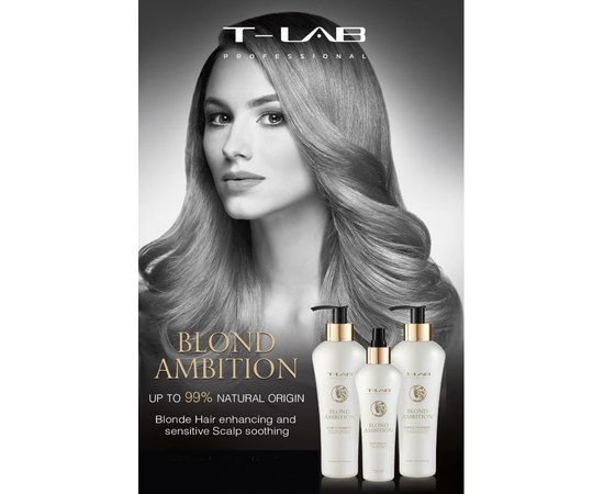Фиолетовый шампунь для коррекции цвета T-LAB Professional Blond Ambition Purple Shampoo, 300 ml, изображение 4