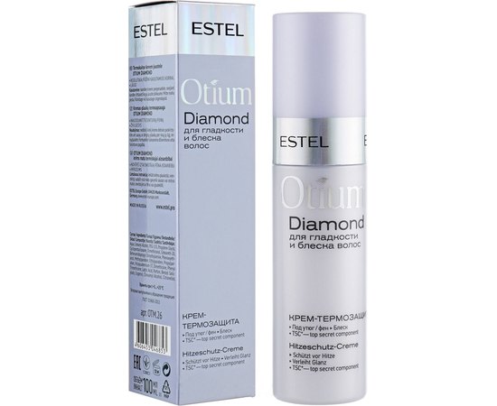 Estel Professional Otium Diamond - Крем-термозахист для гладкості і блиску волосся, 100 мл, фото 