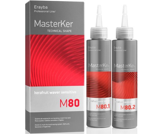 Erayba M80 Masterker Kerafruit Waver Sensitive - Набір для створення м'яких локонів, 2 х 150 мл, фото 