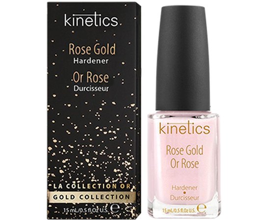 Укрепитель для ногтей с коллоидным золотом Kinetics Rose Gold Hardener, 15 ml