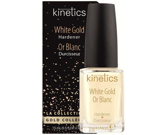 Зміцнювач для нігтів з колоїдним золотом Kinetics White Gold Hardener, 15 ml, фото 