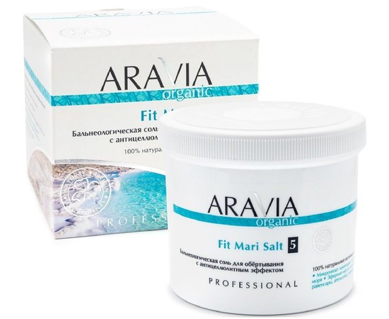 Бальнеологическая соль для обёртывания с антицеллюлитным эффектом Aravia Professional Organic Fit Mari Salt, 750 g, изображение 2