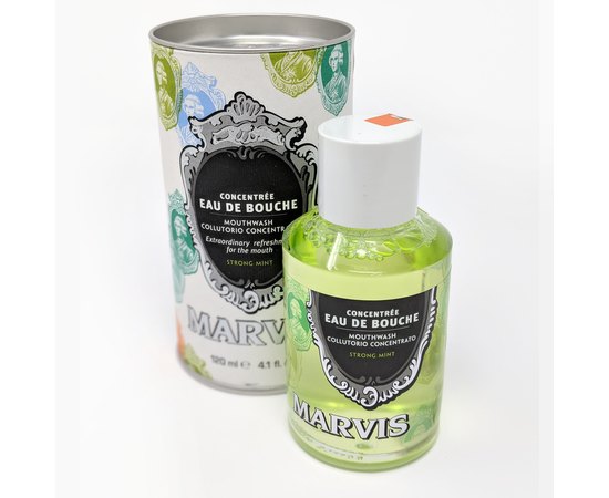 Ополаскиватель для полости рта Интенсивная Мята Marvis Strong Mint Mouthwash Concentrate, 120 ml, изображение 3
