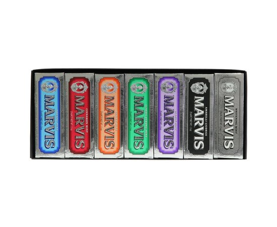 Подарочный набор с 7 видами паст Marvis 7 Flavours Pack In Black Gift Box, 7x25 ml, изображение 3