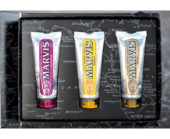 Подарочный набор с зубными пастами из лимитированной коллекции Marvis Wonders of the World Toothpaste Gift Set, 3x25 ml, изображение 3