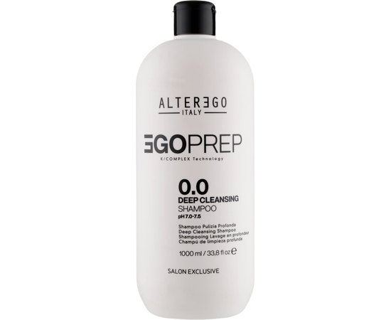 Шампунь для глибокого очищення волосся Alter Ego Egoliss Egoprep 0.0 Deep Cleansing Shampoo, 1000 ml, фото 