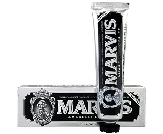 Зубная паста Лакрица-Мята с ксилитолом Marvis Amarelli Licorice + Xylitol, 85 ml, изображение 3