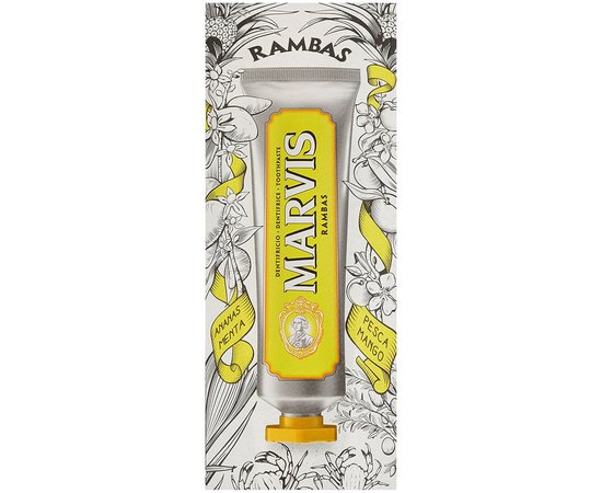 Зубная паста со вкусом спелого персика, ананаса и манго Marvis Marvis Rambas Limited Edition Toothpaste, 75 ml, изображение 5