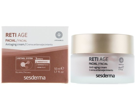 Антивозрастной крем для сухой кожи Sesderma Reti-Age Facial Antiaging Cream 3-Retinol System, 50 ml