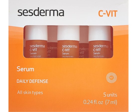Sesderma C-VIT Serum реактивує двухфазная сироватка з гіалуроновою кислотою, 5 шт x 7 мл, фото 