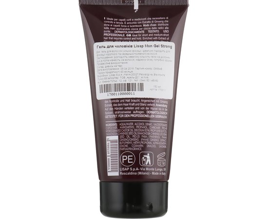 Lisap Man Strong Gel Гель для волосся сильної фіксації, 150 мл, фото _ab__is.image_number.default