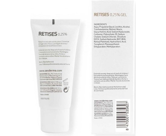 Гель с ретинолом 0,25% Sesderma Nanotech Retises nano gel, 30 ml, изображение 3