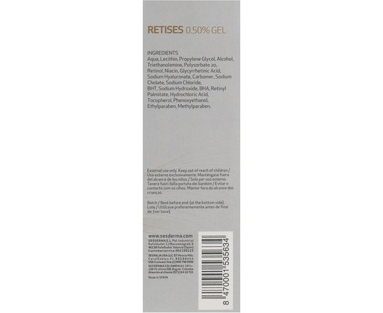 Гель с ретинолом 0,5% Sesderma Nanotech Retises nano gel, 30 ml, изображение 4