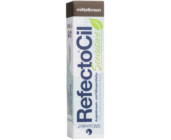 Краска для бровей и ресниц каштановая Refectocil Sensitive, 60 ml, изображение 2 Краска для бровей и ресниц каштановая Refectocil Sensitive, 60 ml, изображение 2