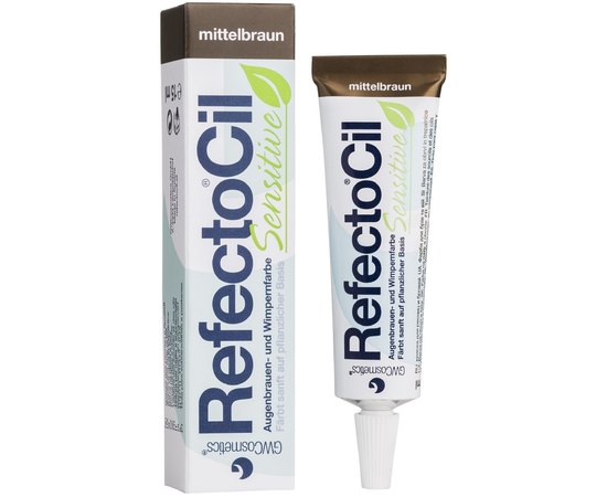 Краска для бровей и ресниц каштановая Refectocil Sensitive, 60 ml, изображение 3 Краска для бровей и ресниц каштановая Refectocil Sensitive, 60 ml, изображение 3