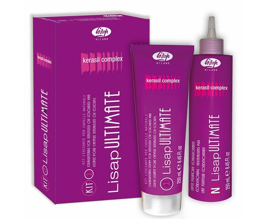 Lisap Ultimate Kit1 Набір перманентного випрямлення №1 для натуральних і жорстких волосся, фото 
