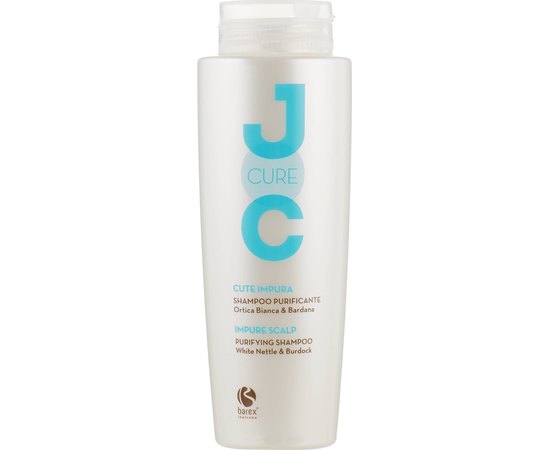 Очищающий шампунь для жирной кожи головы Barex Joc Cure Purifying Shampo White Nettle & Burdock, 250 ml.