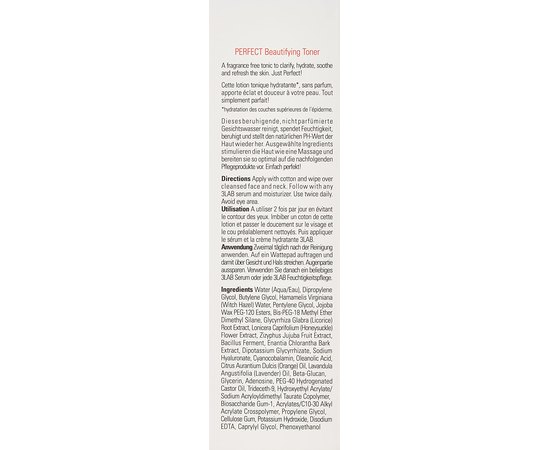 Смягчающий бьюти-тоник для лица 3Lab Perfect Beautifying Toner, 200 ml, изображение 4