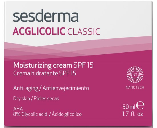 Увлажняющий крем SPF15 Sesderma Acglicolic classic Moisturizing Cream, 50 ml, изображение 3