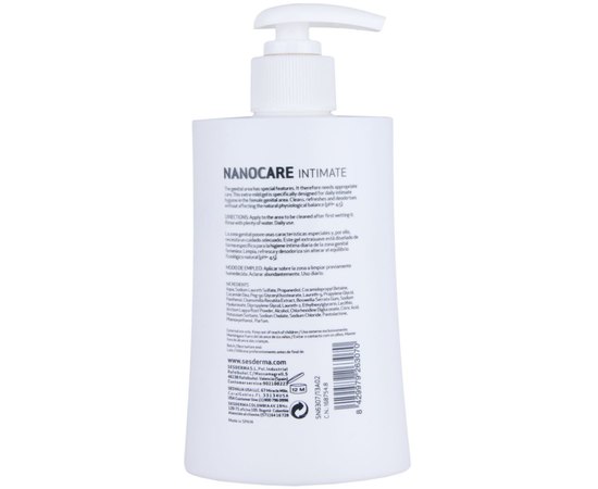 Гель для интимной гигиены Sesderma Nanocare Intimate Hygiene Gel, 200 ml, изображение 3