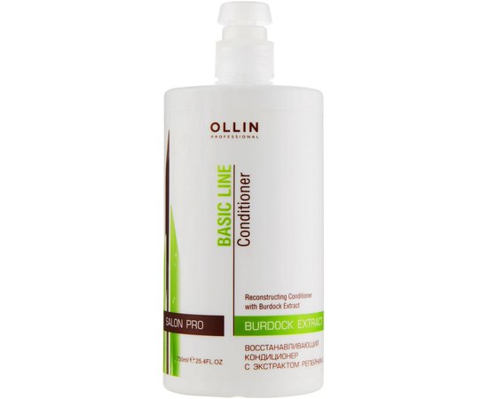 Кондиционер для волос восстанавливающий с экстрактом репейника Ollin Professional Basic Line Reconstructing Conditioner with Burdock, 750 ml