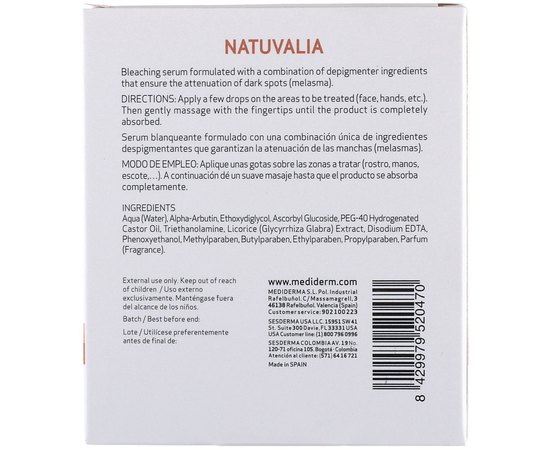 Отбеливающие ампулы Sesderma Natuvalia Bleaching, 5x2 ml, изображение 4