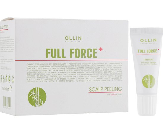 Пилинг для кожи головы с экстрактом бамбука   Ollin Professional Full Force Scalp Peeling With Bamboo Extract, 10x15 ml