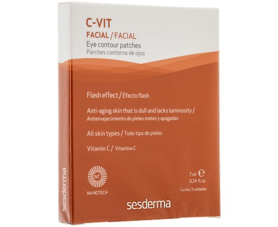 Пластыри для контура вокруг глаз Sesderma C-Vit Eye Contour Patches, 5 шт, изображение 3