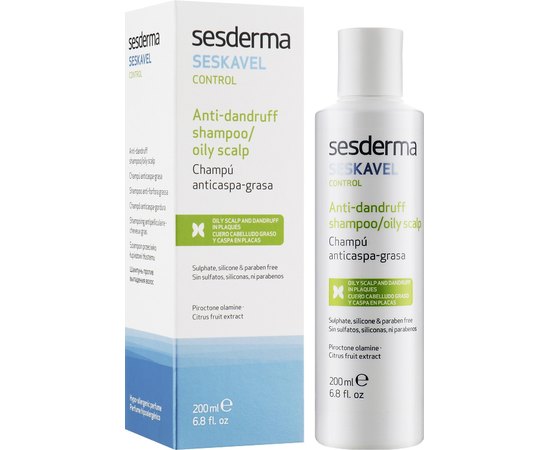 Шампунь против перхоти для жирных волос Sesderma Seskavel Oily Hair Dandruff Control Shampoo, 200 ml