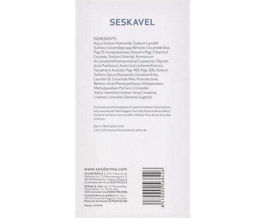 Шампунь с гликолевой кислотой Sesderma Seskavel Glycolic Shampoo, 200 ml, изображение 4