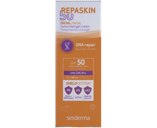 Sesderma Repaskin Facial Sunscreen gel crem SPF50 Сонцезахисний крем-гель для обличчя, 50 мл, фото _ab__is.image_number.default