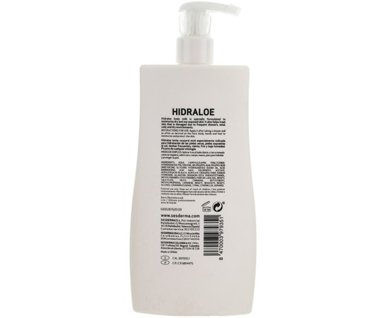Увлажняющее молочко для тела с защитным эффектом Sesderma Hidraloe Body Milk, изображение 3