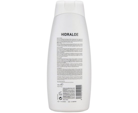 Восстанавливающий шампунь для волос  Sesderma Hidraloe Shampoo, 400 ml, изображение 2