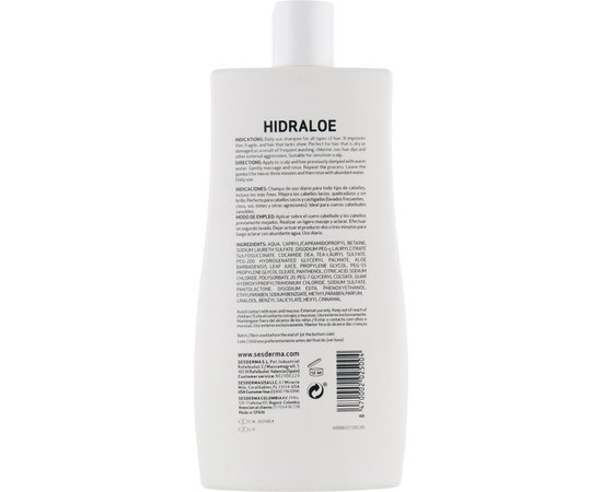 Восстанавливающий шампунь для волос  Sesderma Hidraloe Shampoo, 400 ml, изображение 4