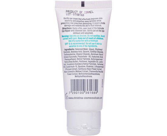 Деликатный крем для контура глаз для всех типов кожи Christina Delicate Eye Repair, 60 ml, изображение 4