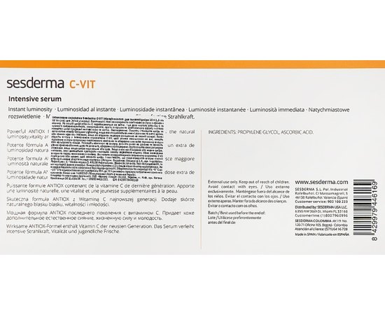 Интенсивная сыворотка мгновенной красоты 12% Sesderma C-Vit Intensive Serum Flash Effect, 10x1.5 ml, изображение 4
