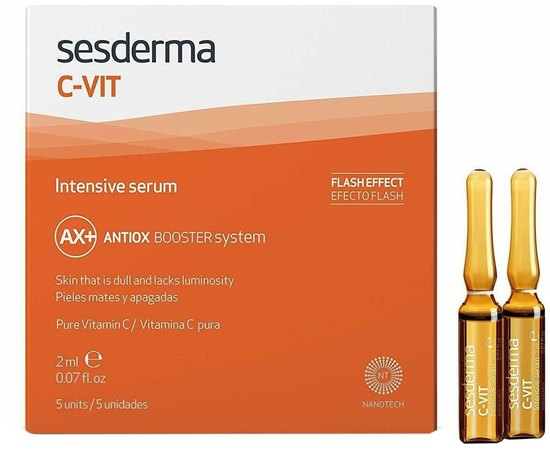 Интенсивная сыворотка мгновенной красоты 12% Sesderma C-Vit Intensive Serum Flash Effect, 10x1.5 ml, изображение 5